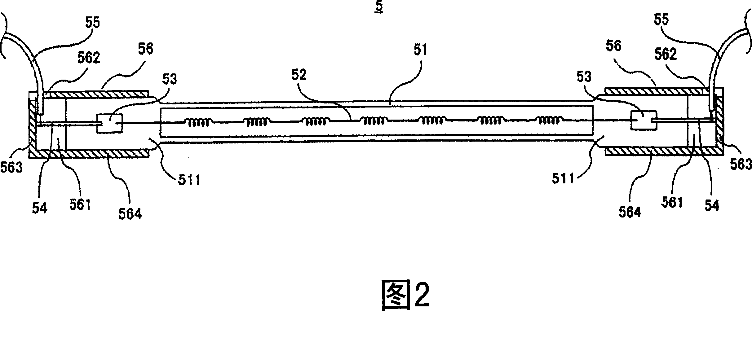 Pipe type incandescent lamp