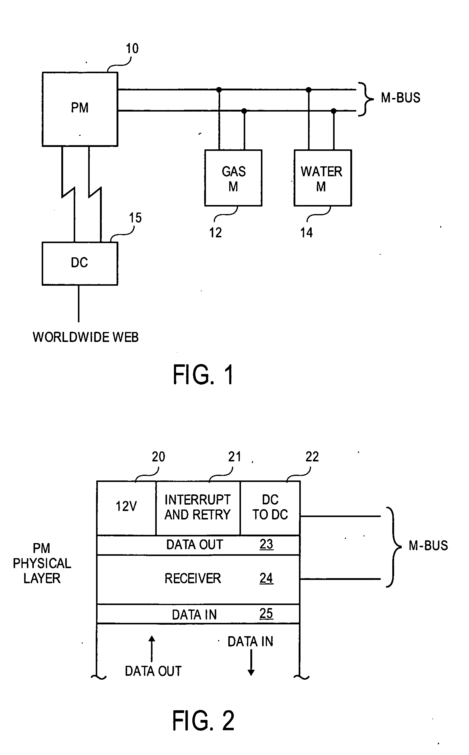 Receiver particularly for a meter-bus