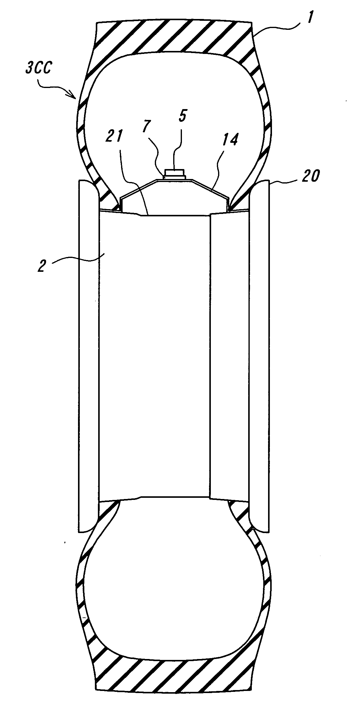 Tired wheel with tire-information sending body, installation instrument and fixing instrument for tire-information sending body, and method of installing tire-information sending body