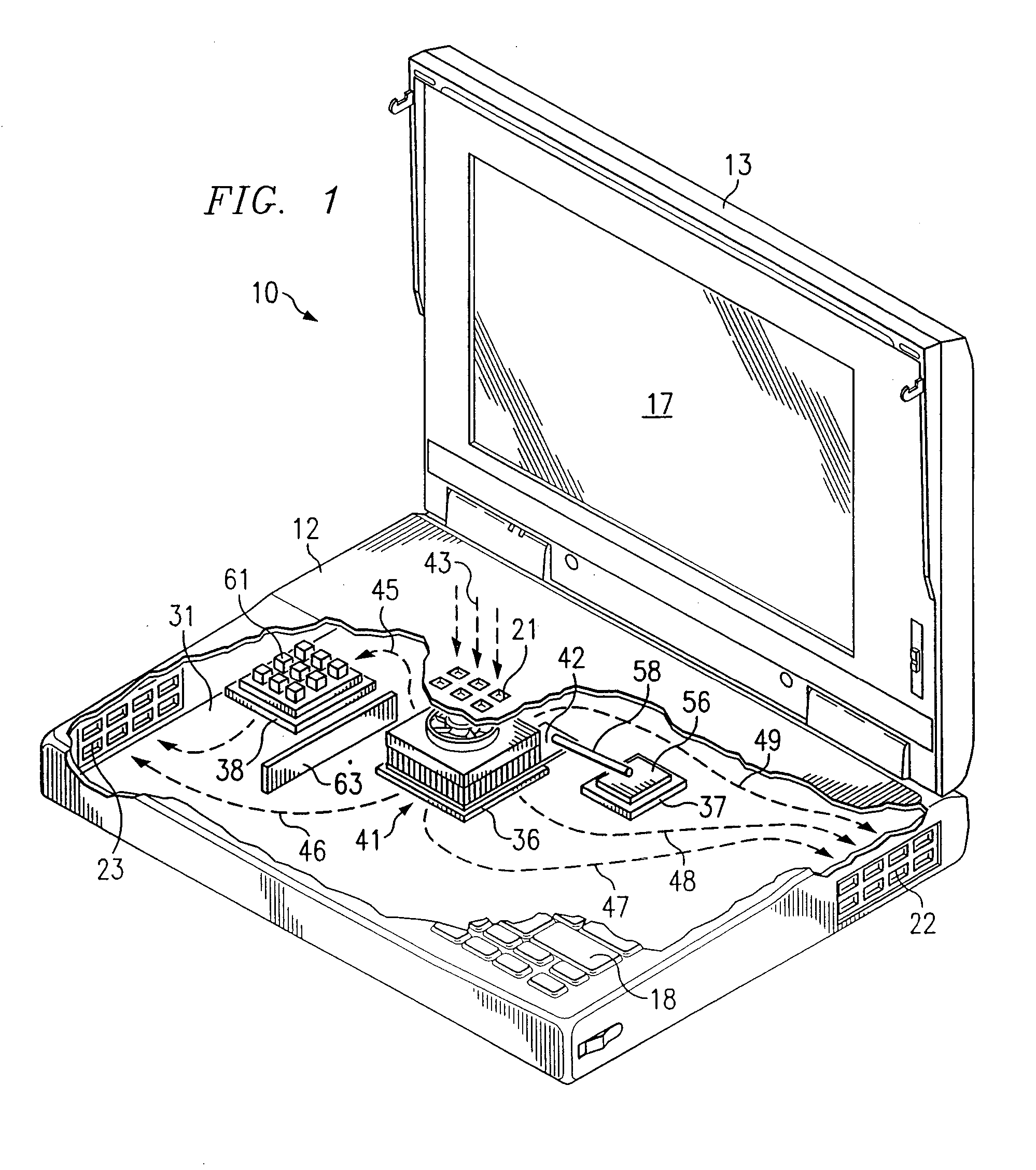 Method and apparatus for cooling a portable computer