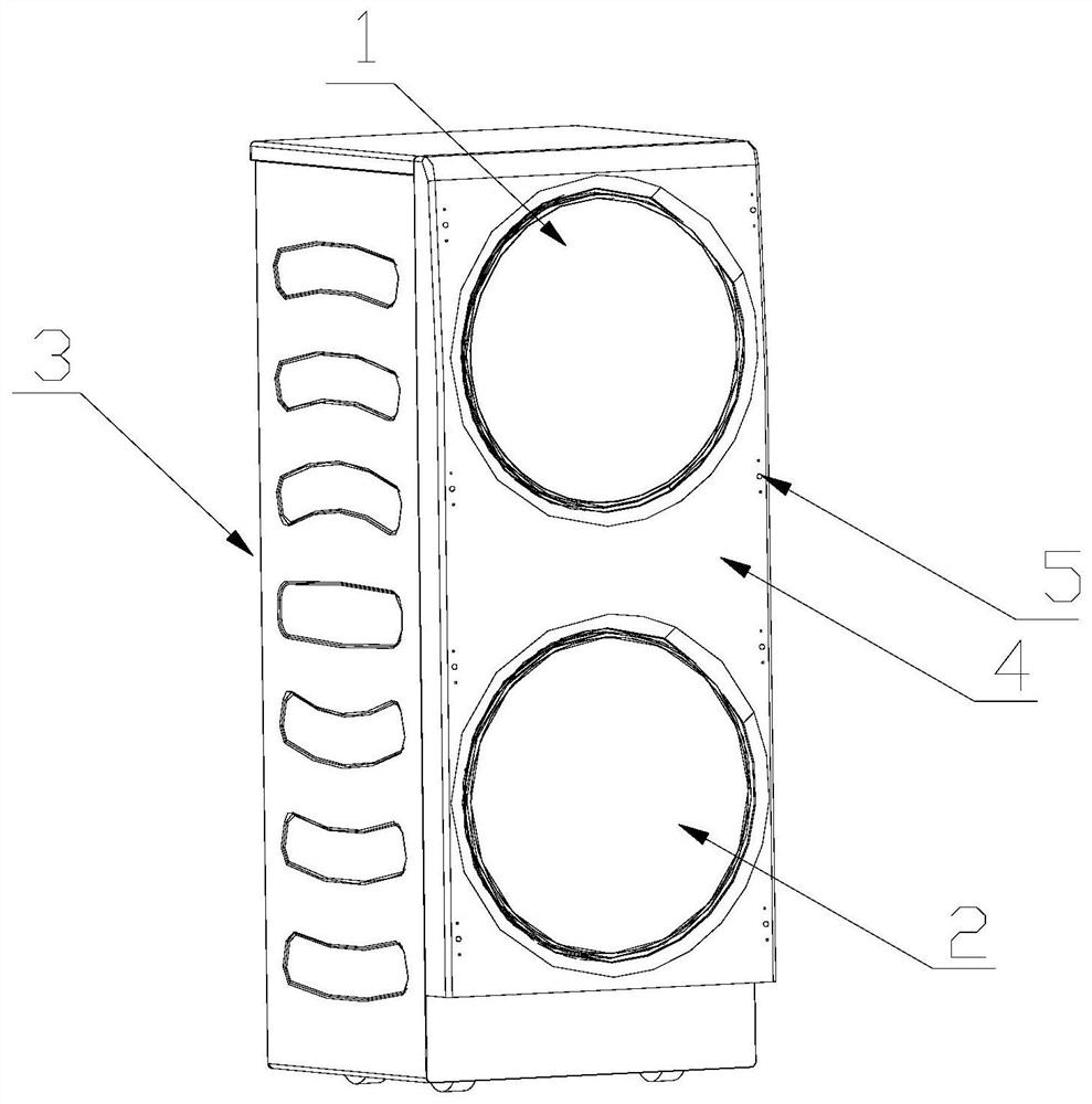 A built-in laundry processing device