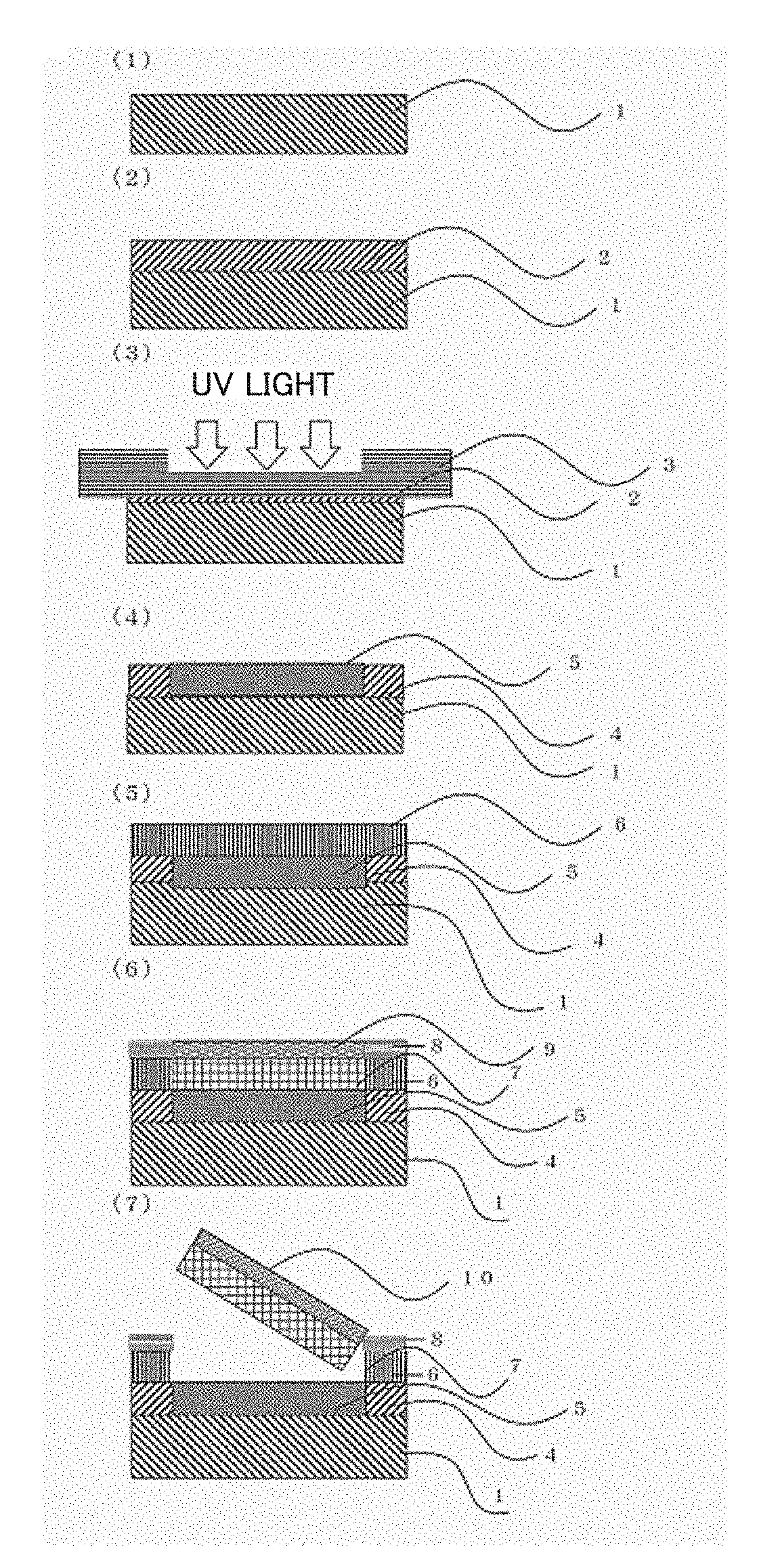 Method for producing layered product, layered product, method for producing layered product with device using said layered product, and layered product with device