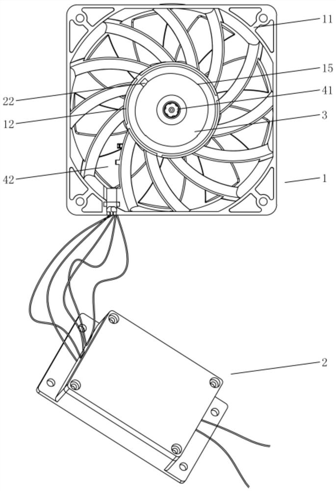 Separated potting waterproof fan