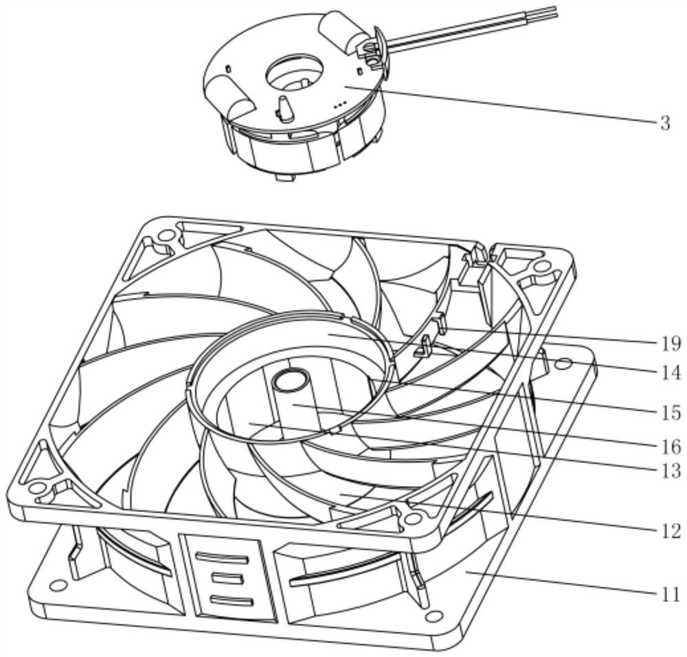 Separated potting waterproof fan