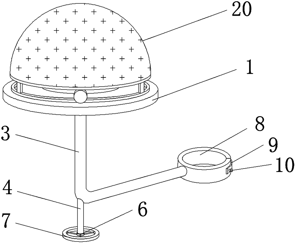 Building construction searchlight bracket