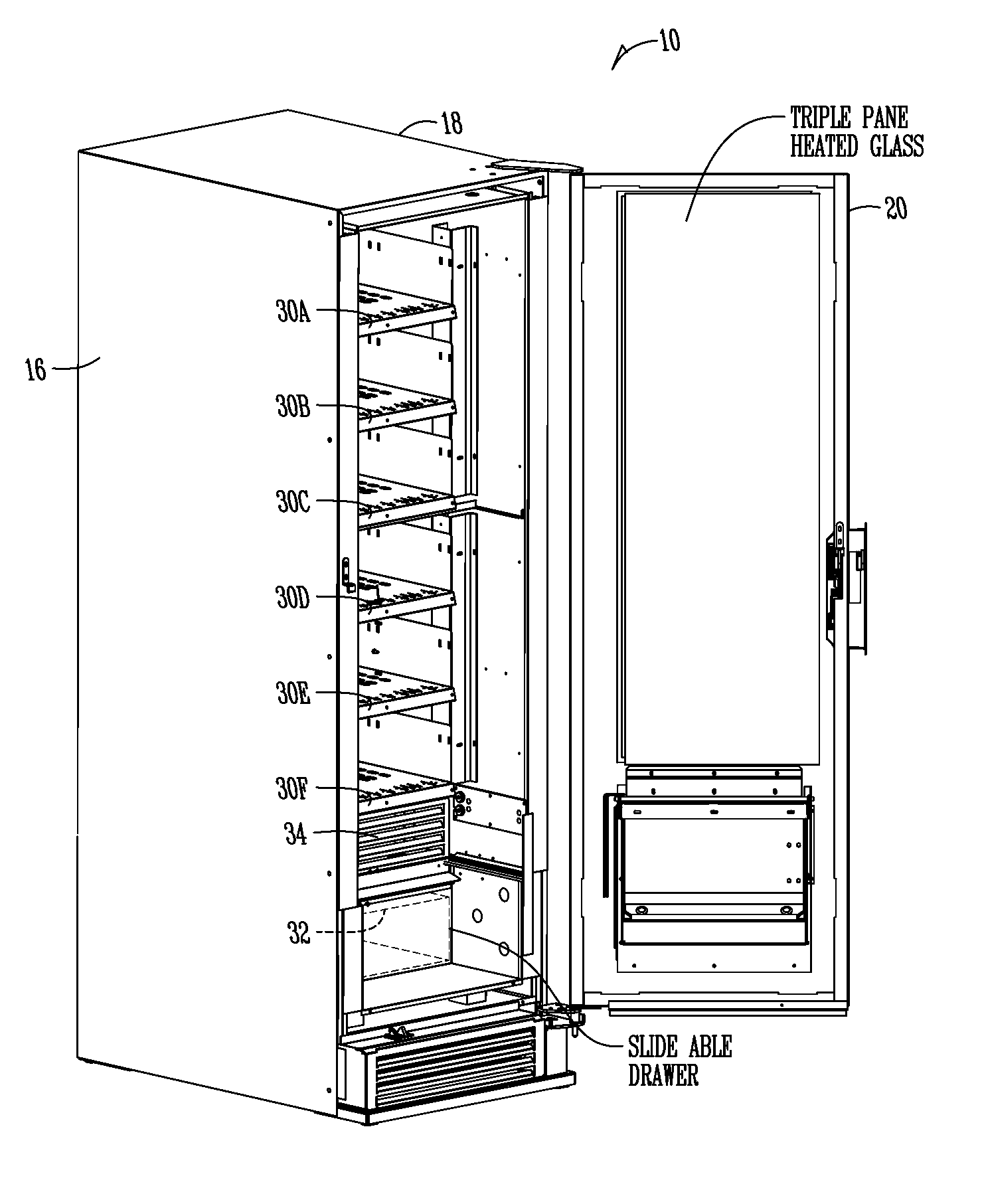 Apparatus and method for single or multiple temperature zone(s) in refrigerated vending machine