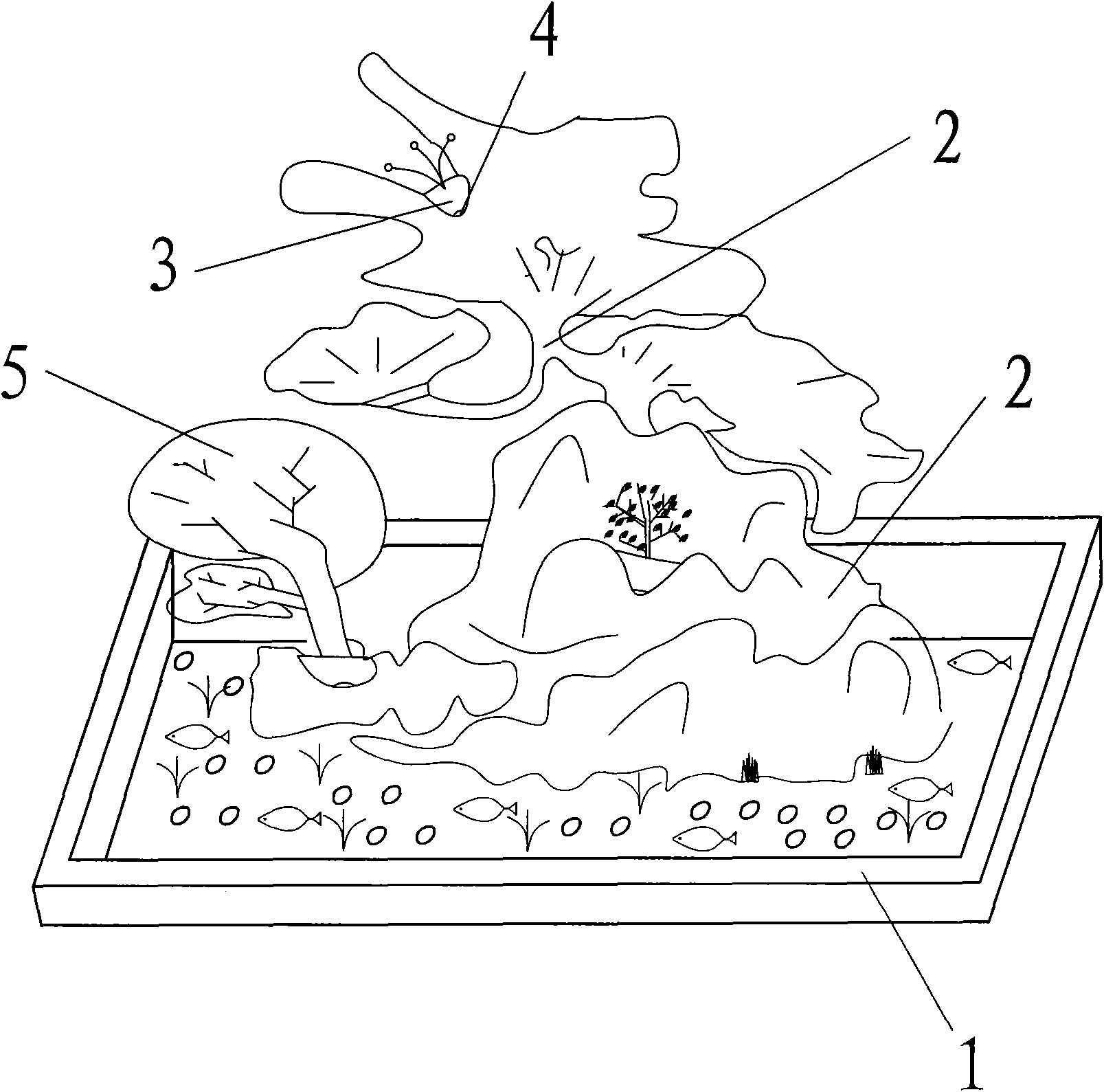 Activated bonsai of die stump and artificial hill and a manufacturing method thereof