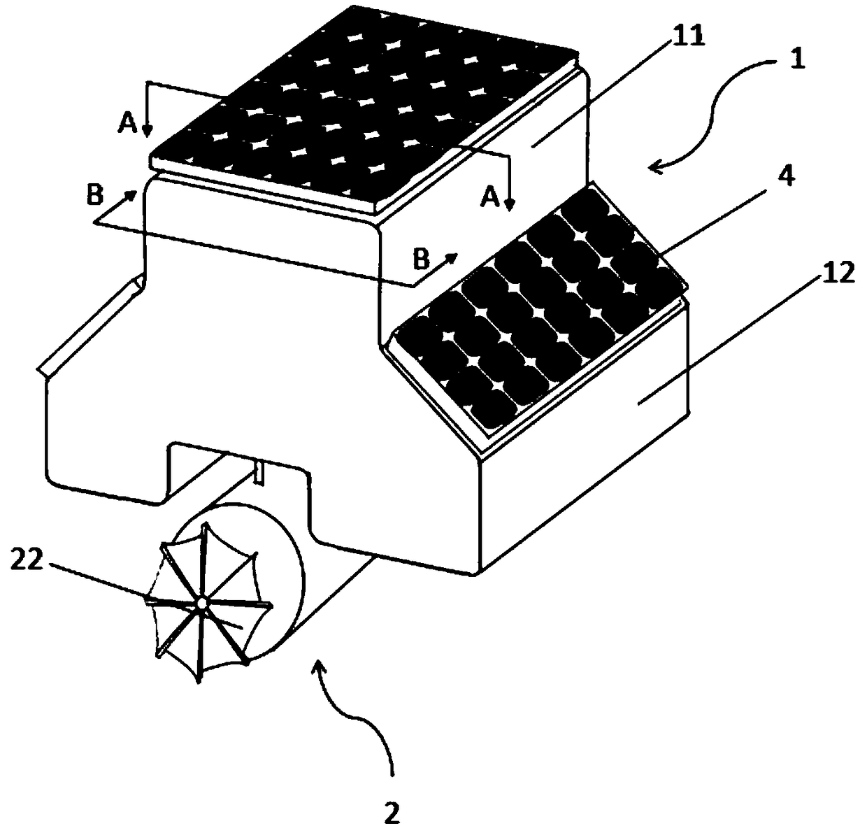 A piezoelectric wave energy power generation device and power supply system for offshore lighthouses