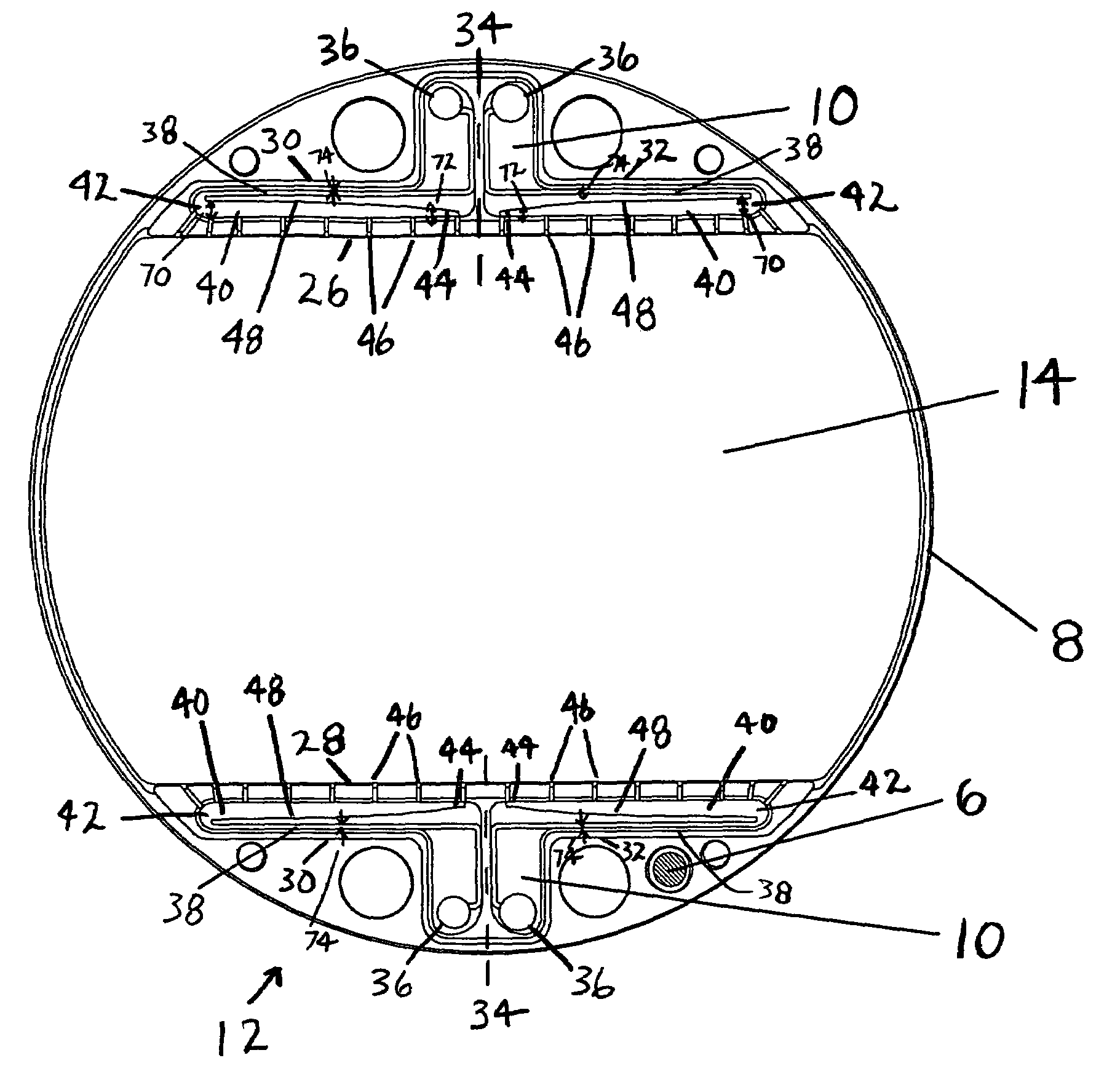 Manifold for a pile configured battery