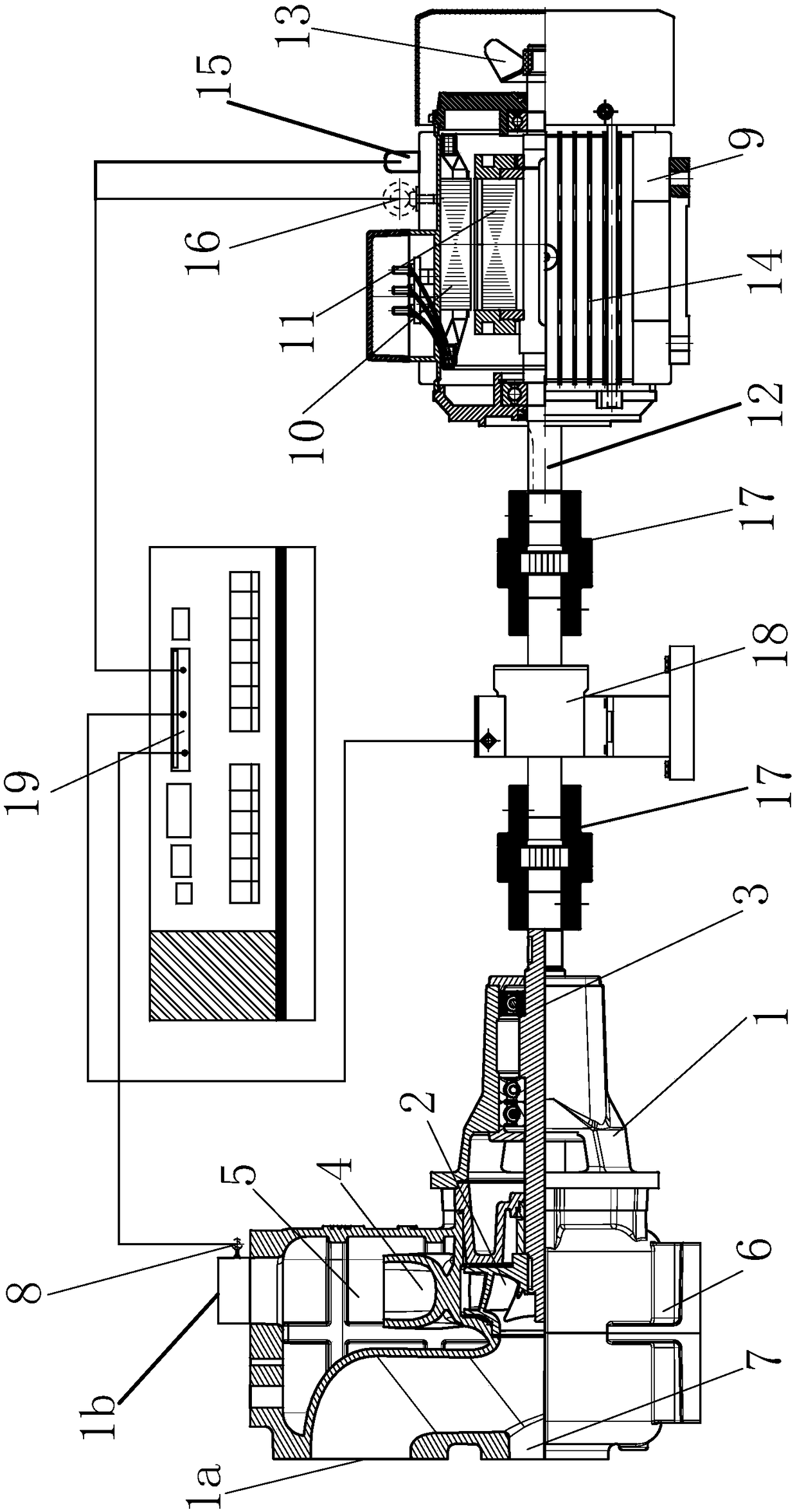 Centrifugal pump and permanent magnet synchronous motor matching device and monitoring, regulating and controlling method thereof