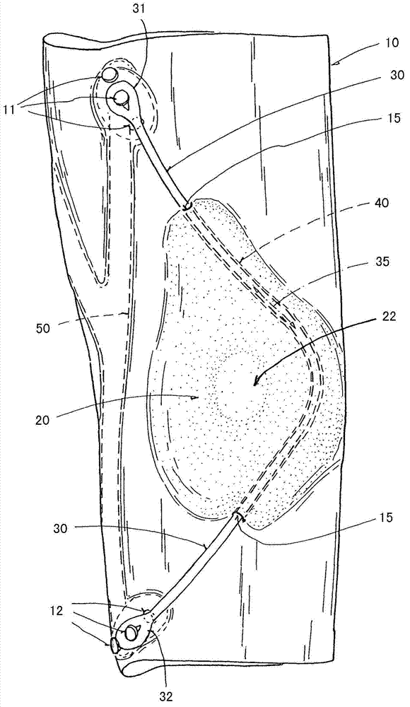 Improved knee bandage having a corrective strap