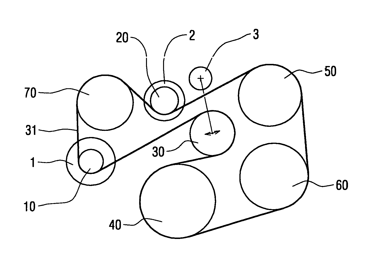 Belt-drive system driven by internal combustion engine mounted on automotive vehicle