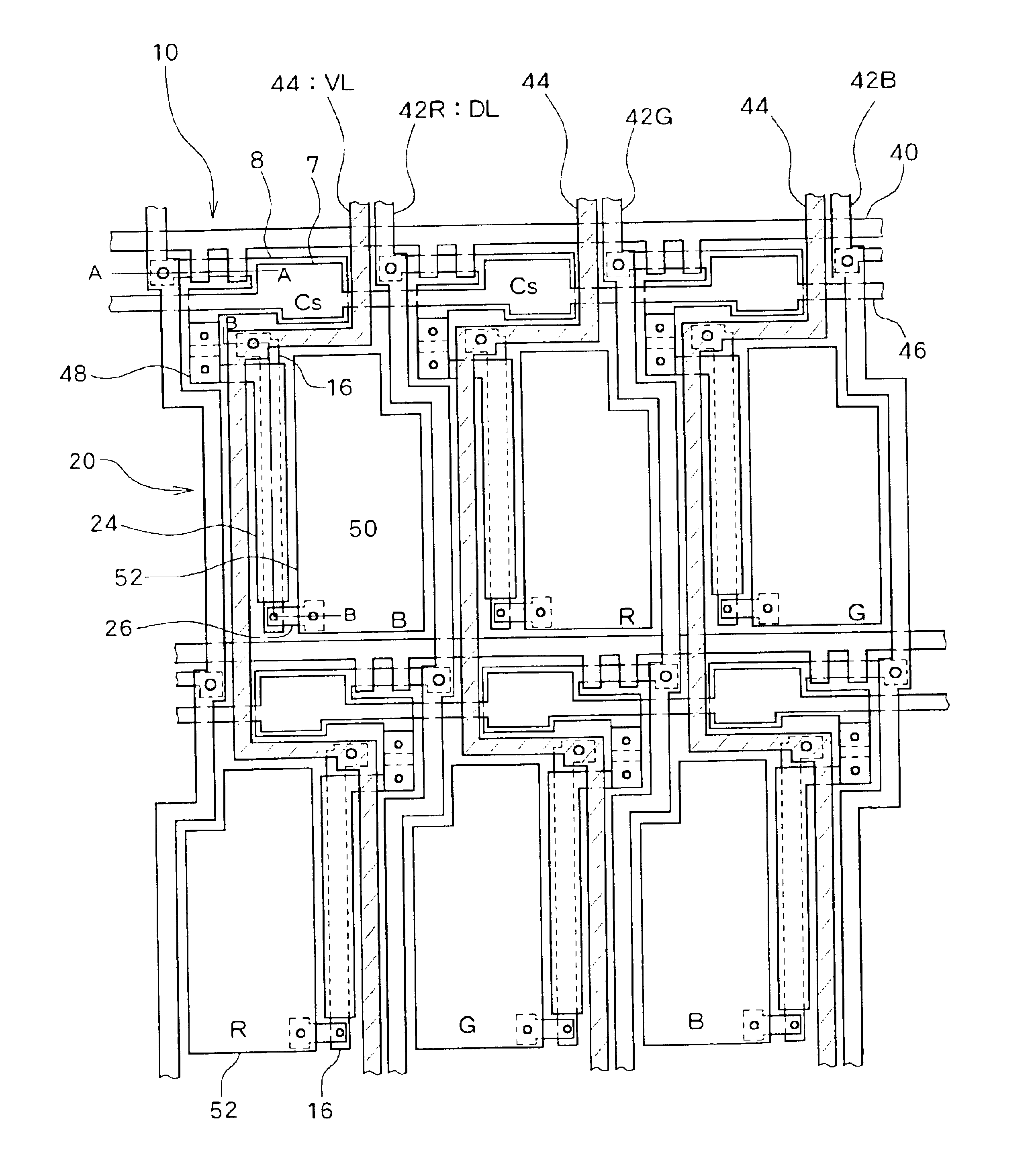 Active matrix type display device