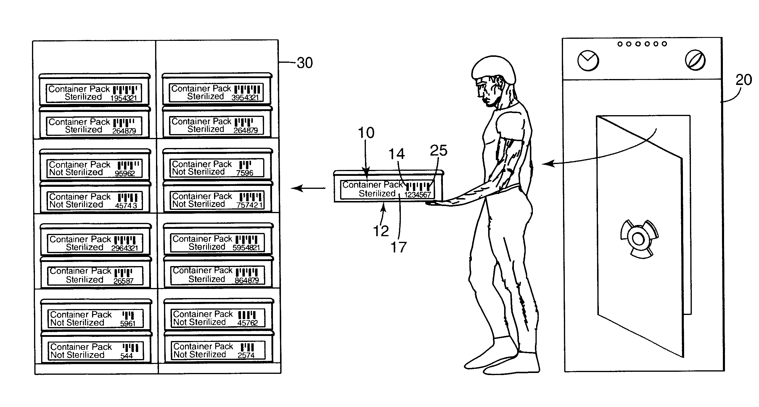 Electronic system for tracking and monitoring articles to be sterilized and associated method