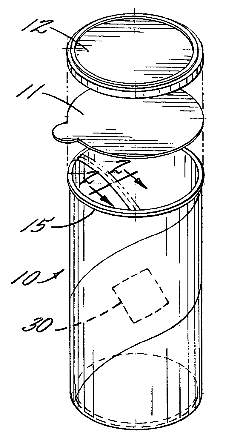 Composite container with RFID device and high-barrier liner