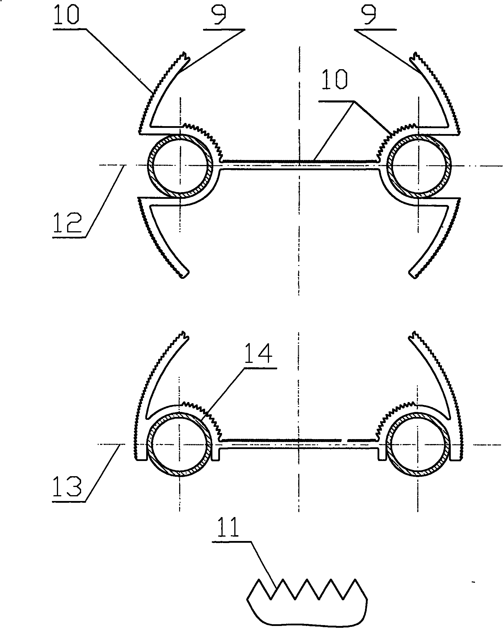 Finned u-shaped solar collector tube