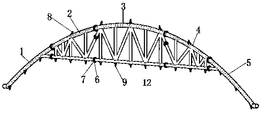 Ultra-long profiled metal roof panel bow-shaped hoisting tire frame