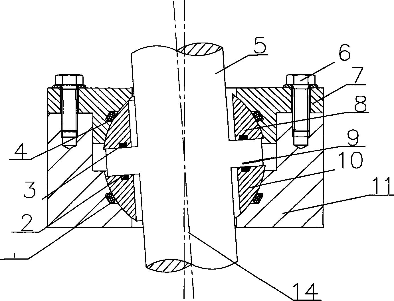 Floating sealing structure of thrust shaft rod