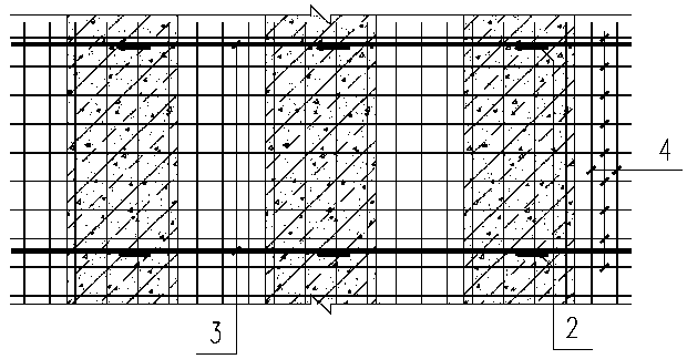 Continuous protection structure of soil between filling piles