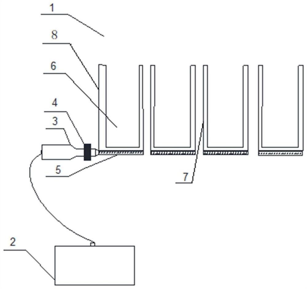 An ultrasonic quenching device capable of on-line decoking and its application