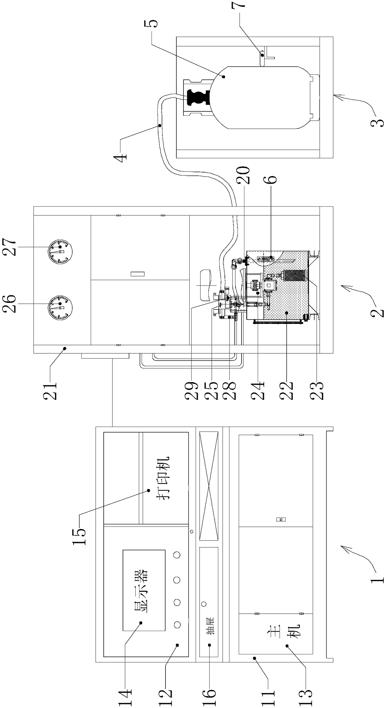 Gas cylinder fatigue testing machine