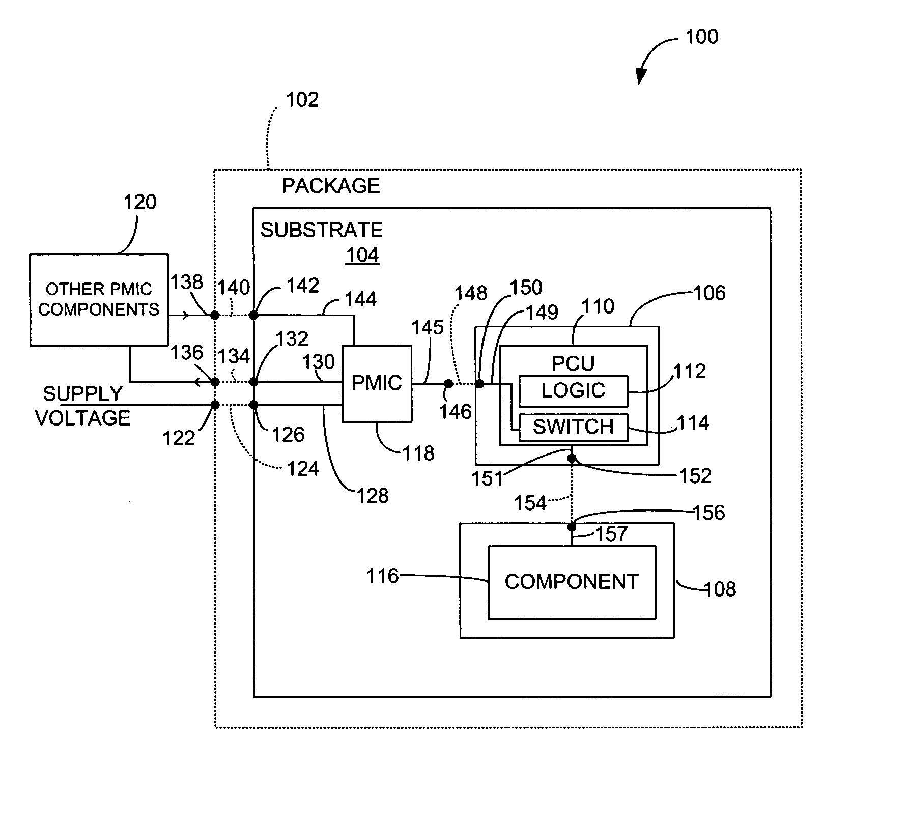 System and method of silicon switched power delivery using a package