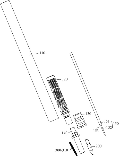 Pressing capillary system type refill assembly and writing pen