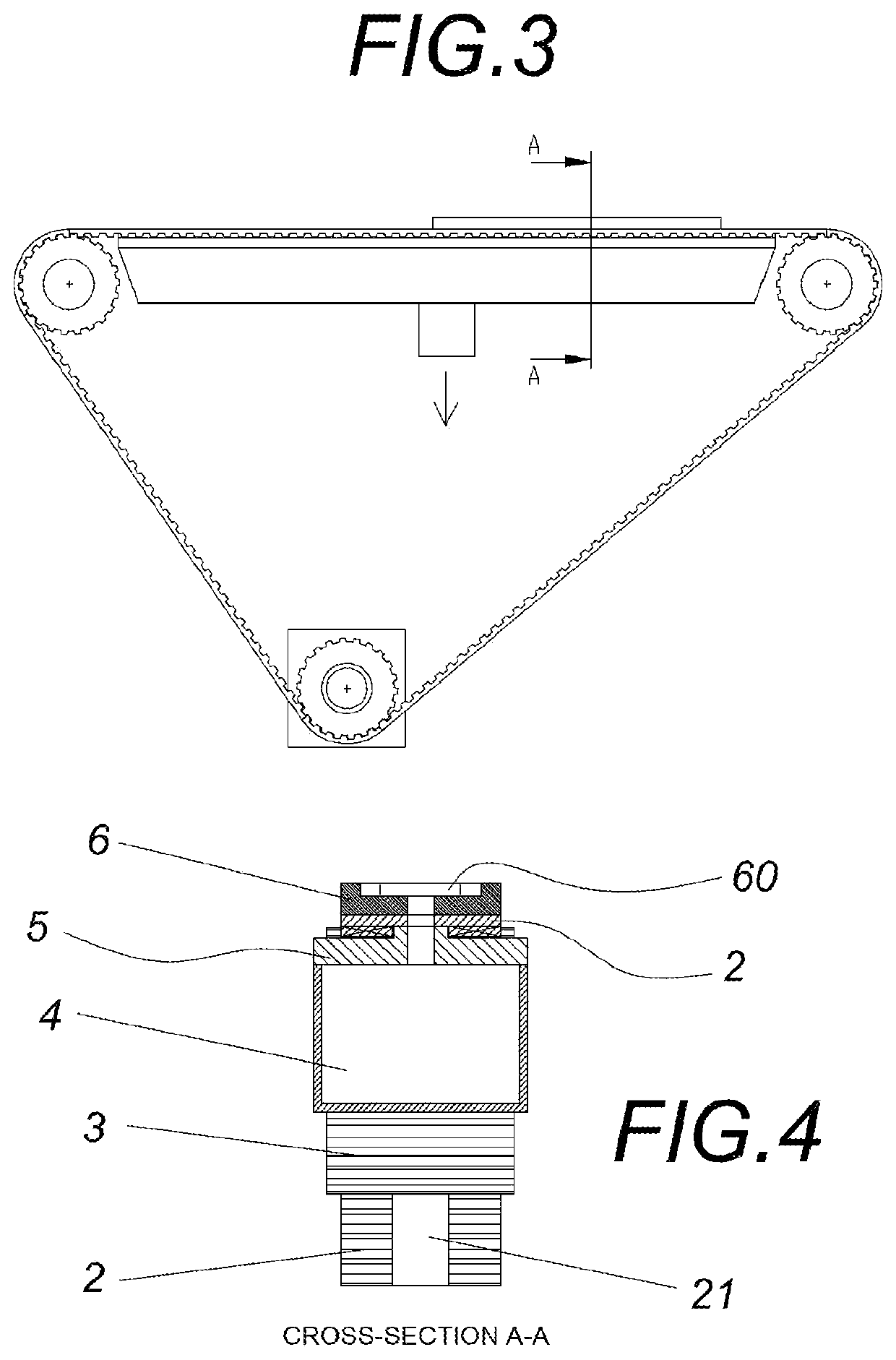 Trolley device for conveying laminar elements and conveyor assembly