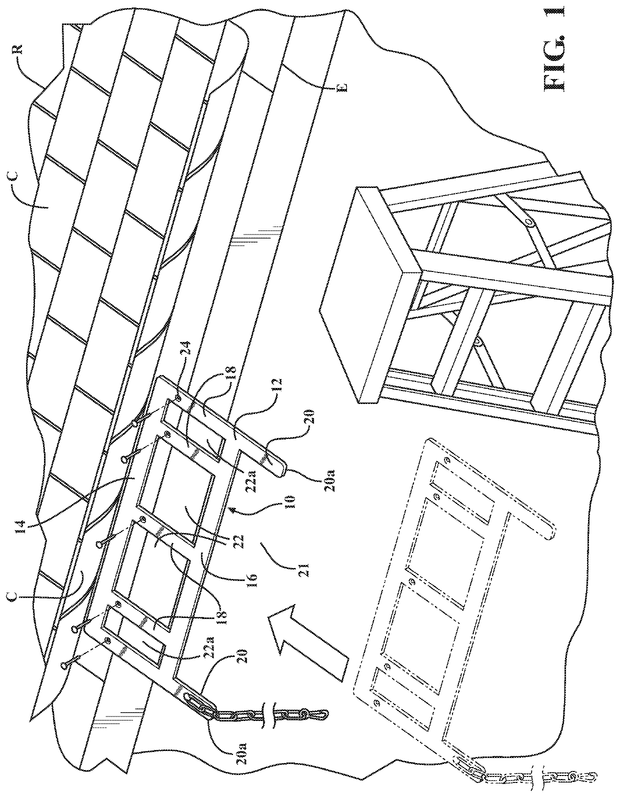 Roof edge ladder guard