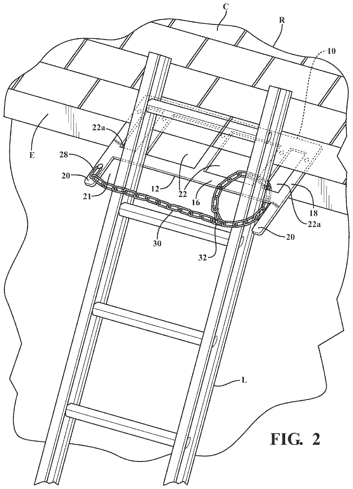 Roof edge ladder guard