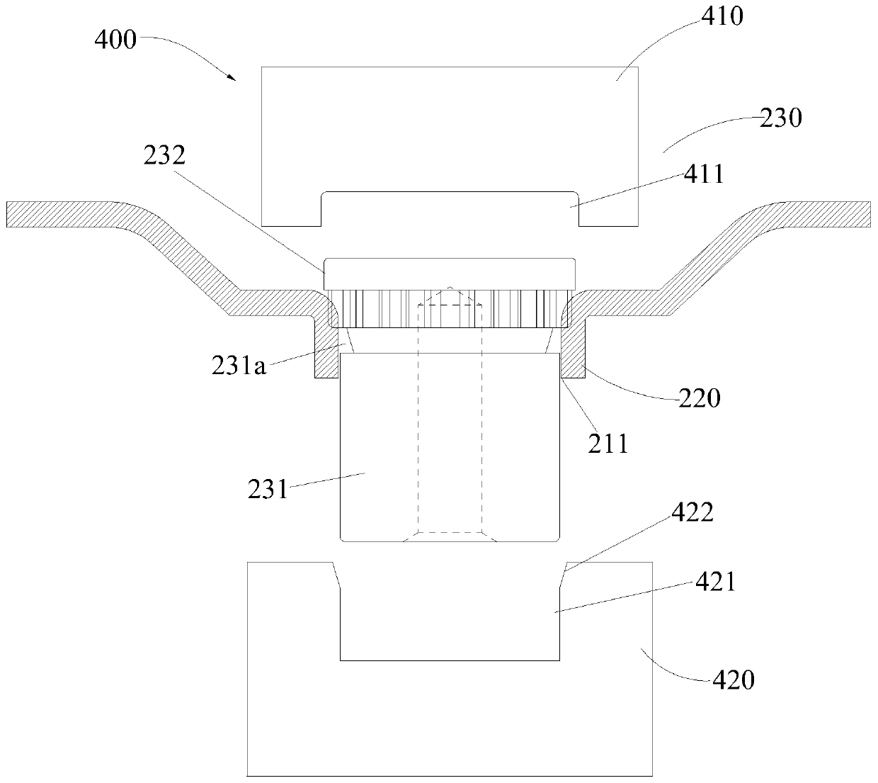 Anti-falling rivet structure of backplane