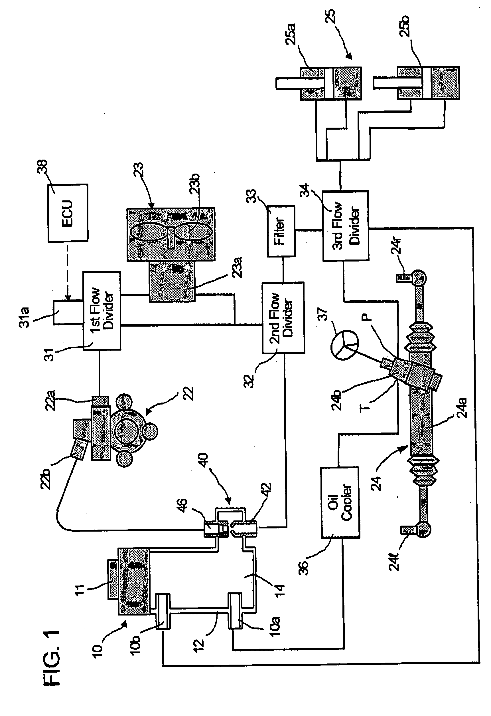 Hydraulic system, reservoir and pump suction enhancer for moror vehicle