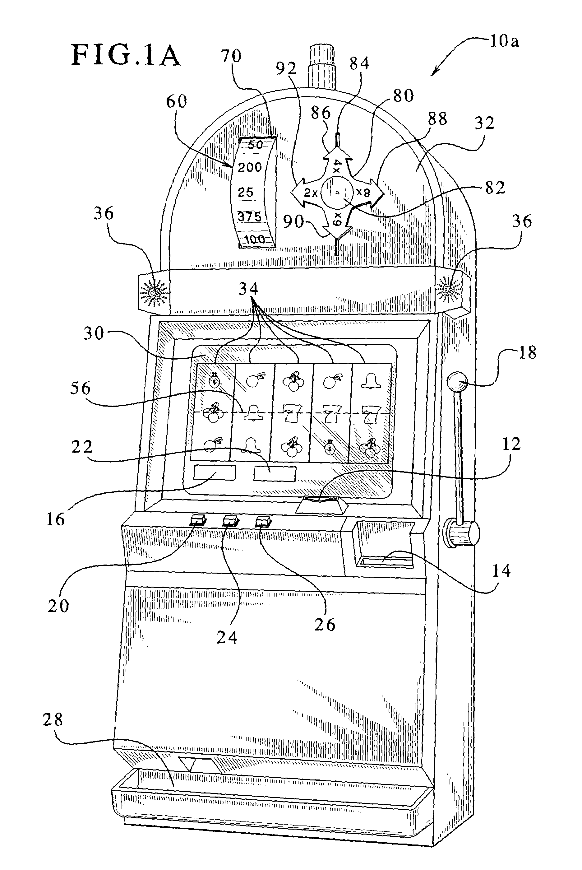 Gaming device having display with award reel and rotating and translating indicator therefore