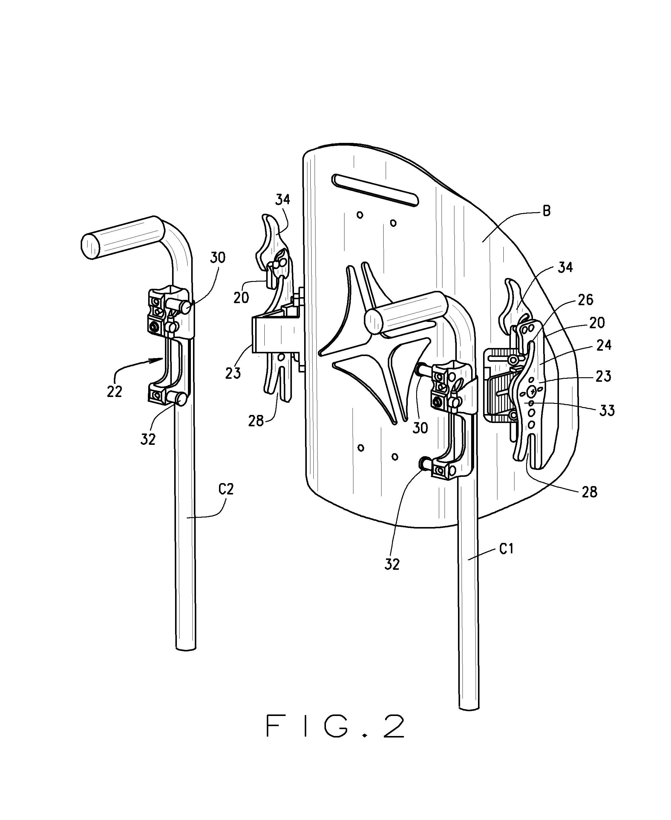 Wheelchair back mounting assembly