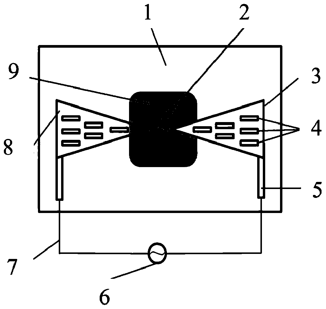 Optical frequency response electron tunneling structure as well as preparation method and application thereof