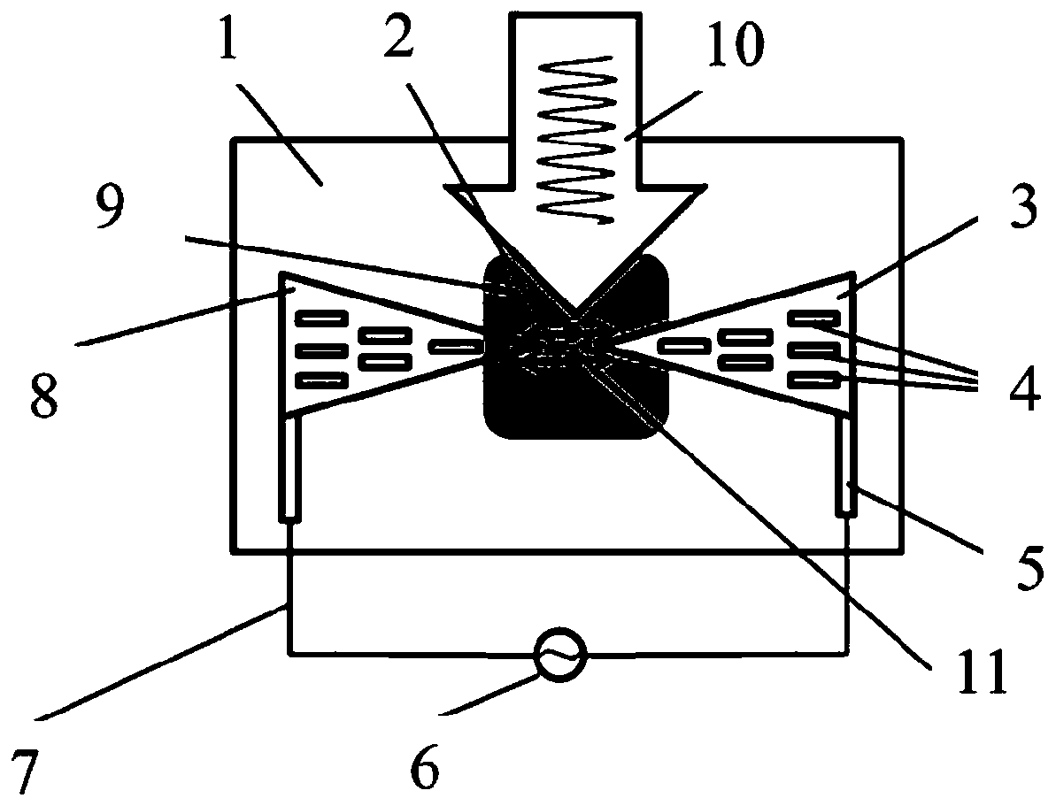 Optical frequency response electron tunneling structure as well as preparation method and application thereof