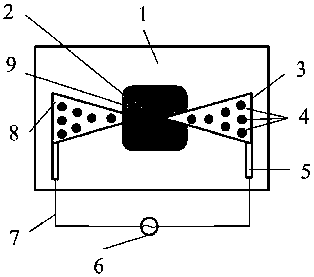 Optical frequency response electron tunneling structure as well as preparation method and application thereof