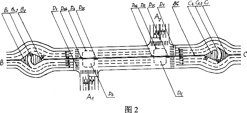 Traffic layout of two dimensional T-intersection