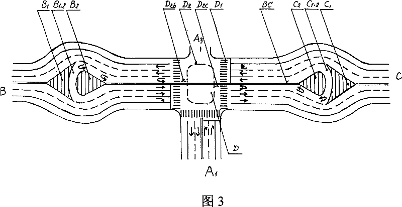 Traffic layout of two dimensional T-intersection