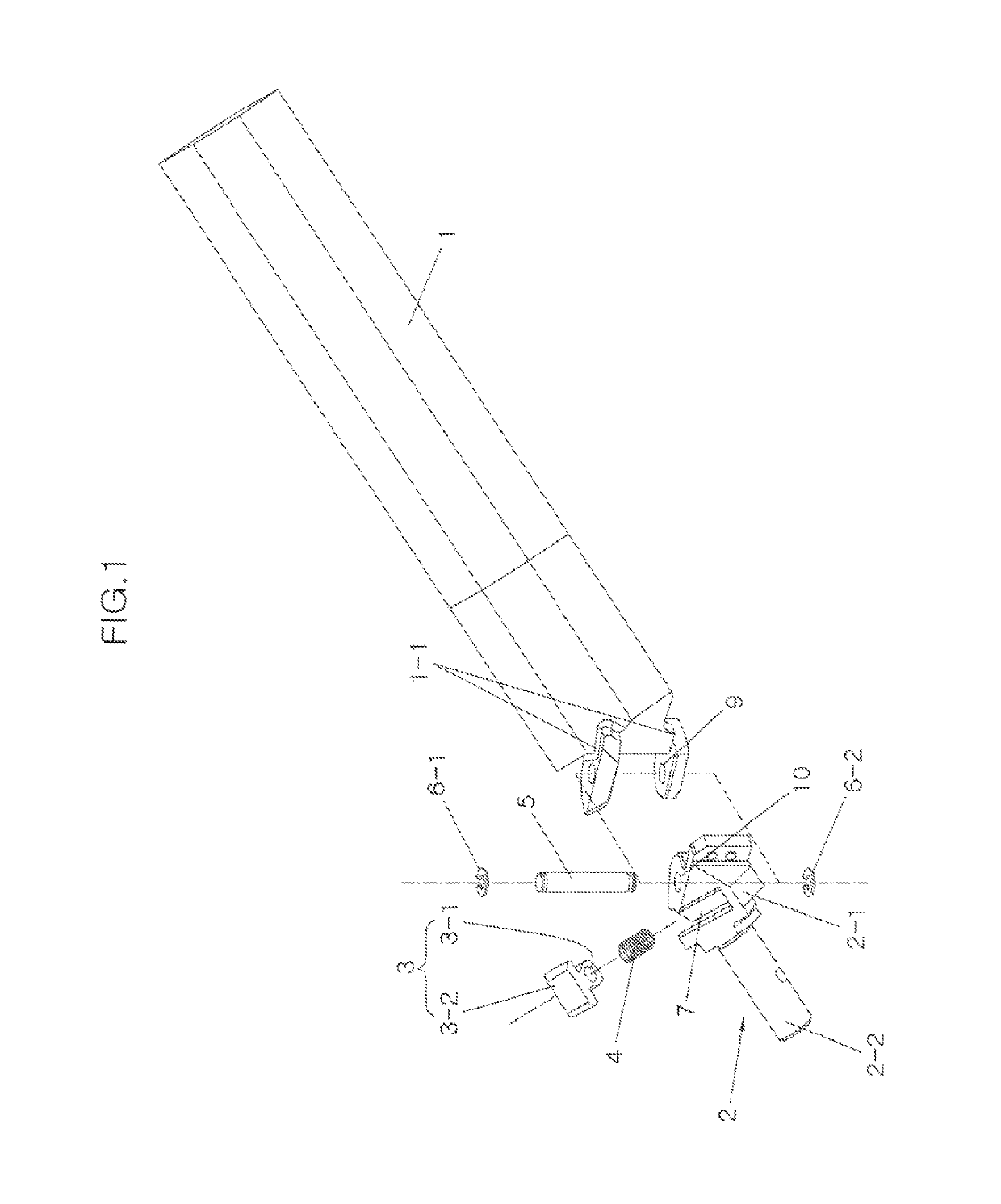 Folding articulating missile fin having sliding block detent mechanism and guided missile