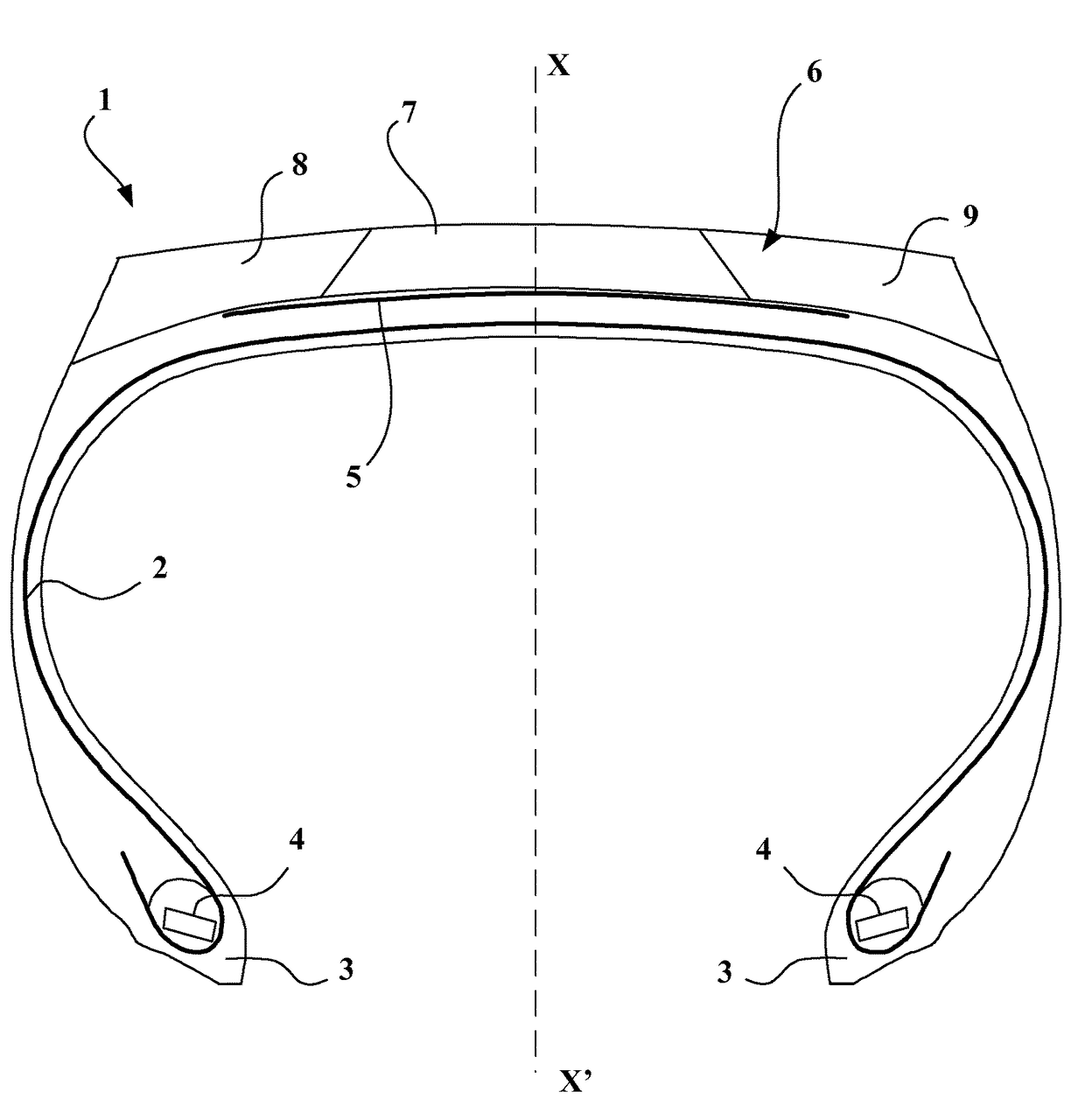 Tire comprising a tread formed by multiple elastomer blends