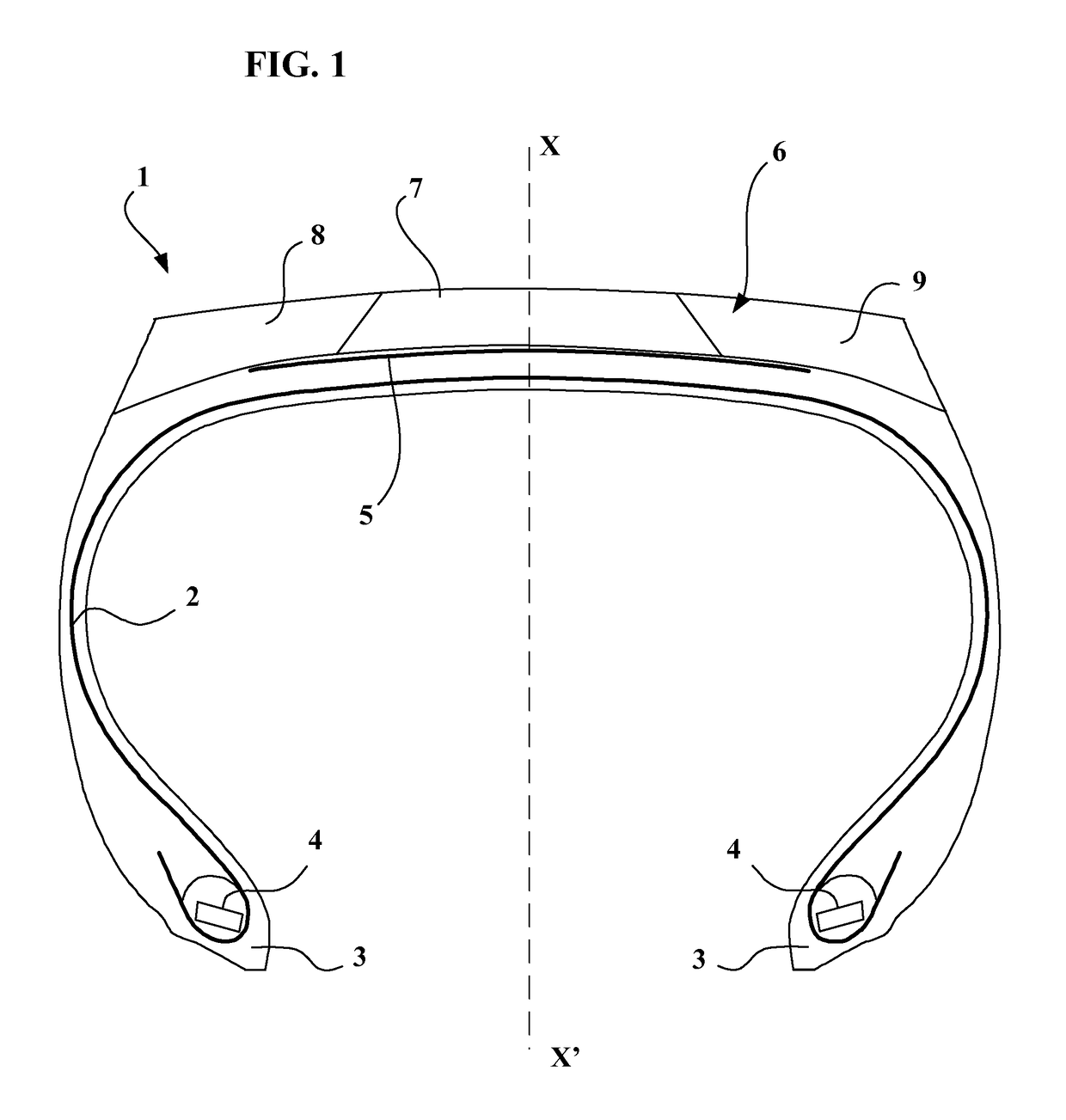 Tire comprising a tread formed by multiple elastomer blends