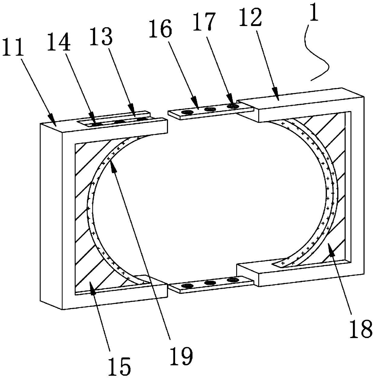 Postoperative supporting frame for urinary surgical department