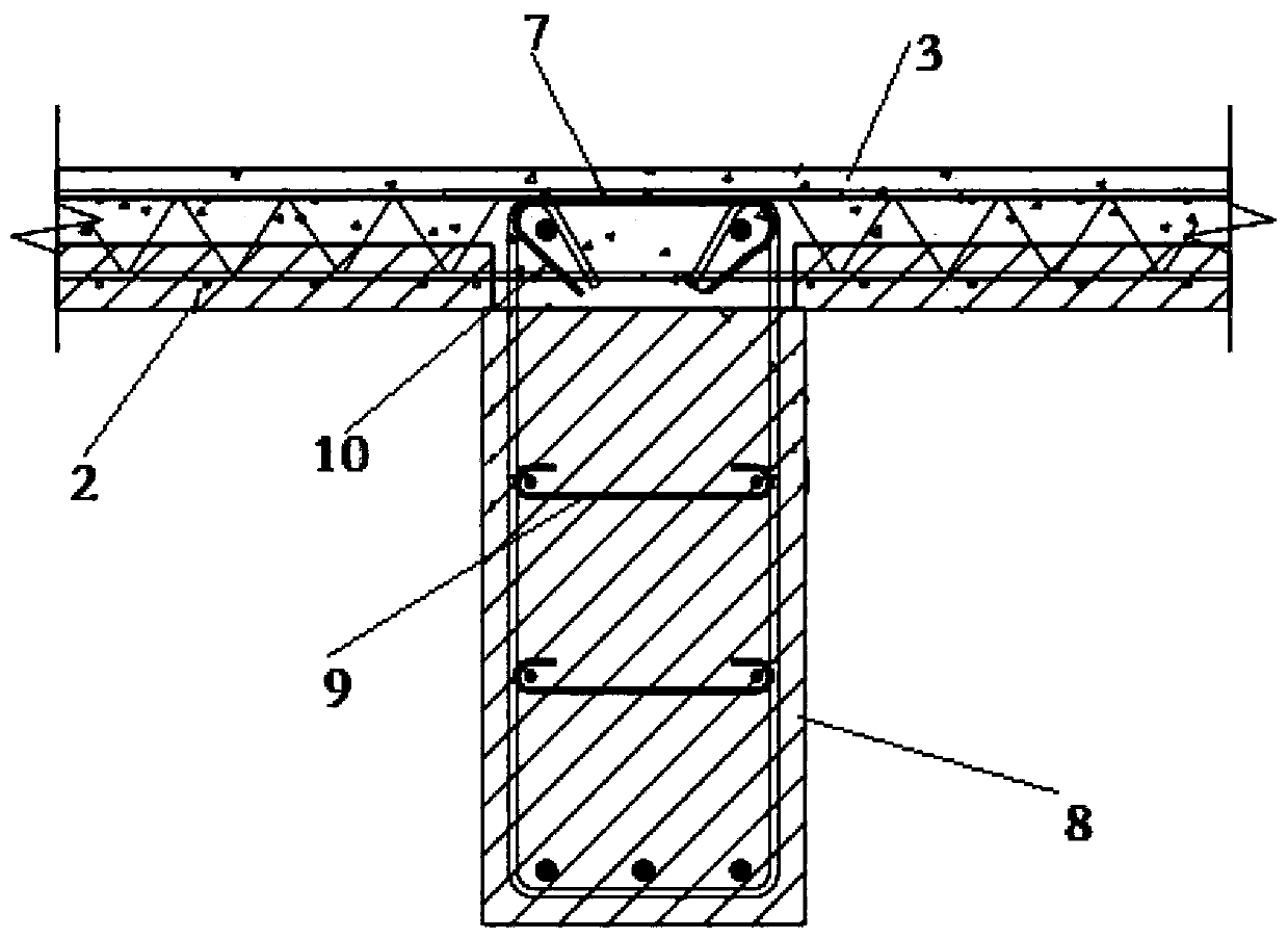 Building connecting node and construction method thereof