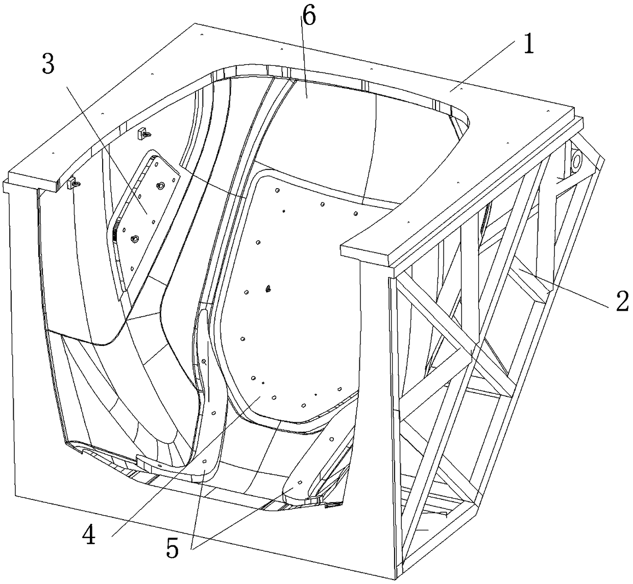 Integral-molded large mold with complicated structure