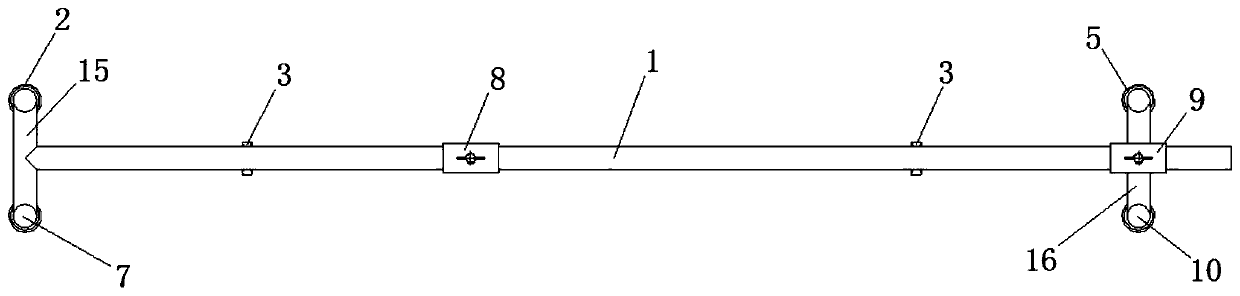 Sky train track beam walking plate lineation device and lineation method thereof