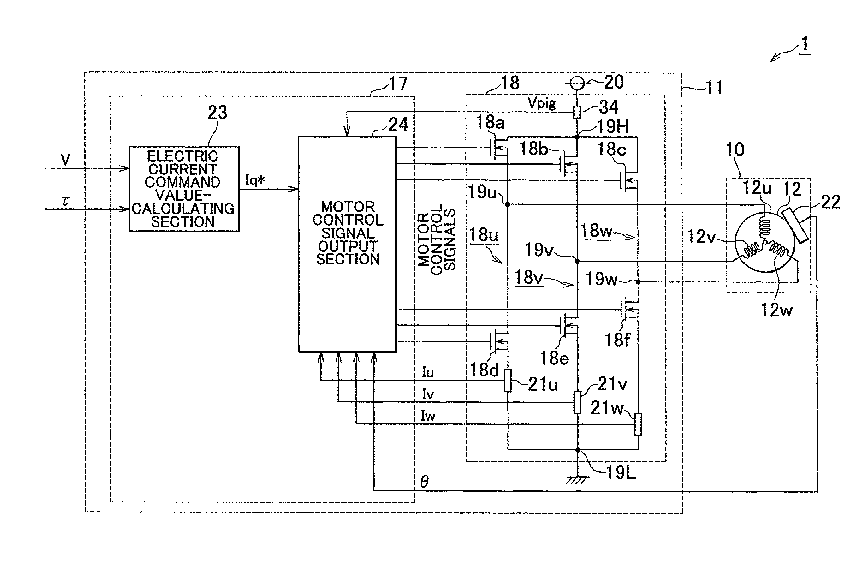 Motor controller and electric power steering system