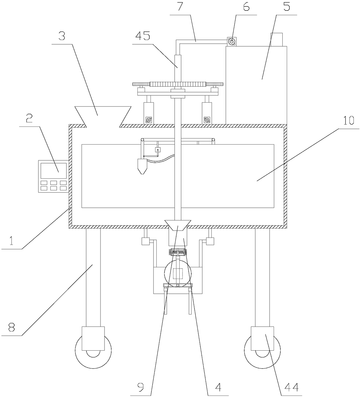 Concrete mixing equipment with dredging and cleaning functions