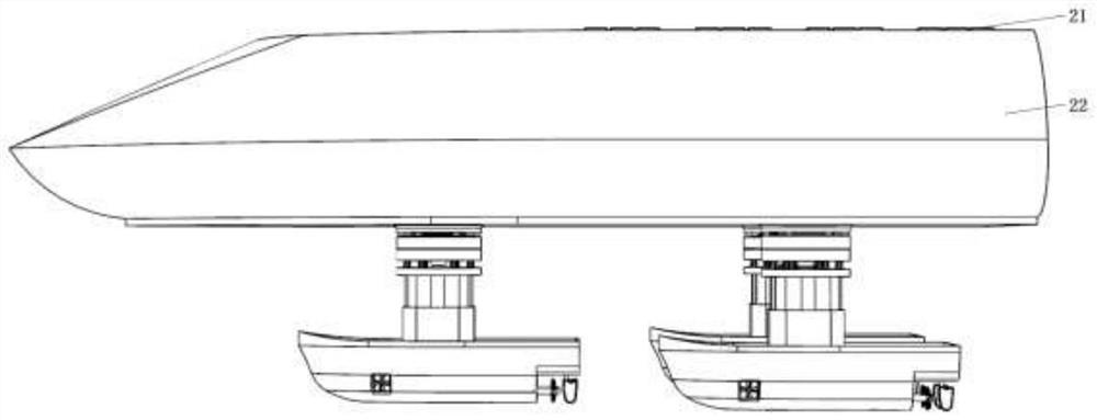 Unmanned transport ship with wave compensation function