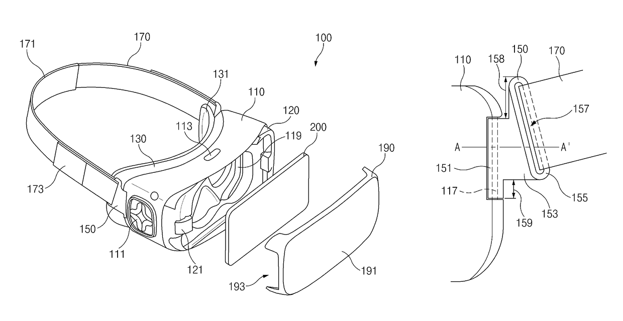 Band connecting device and head mounted display including the same